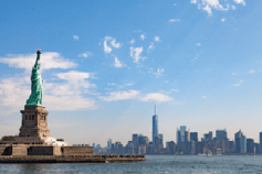 NYC Statue and Skyline