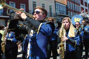 Marching band in the French Quarter